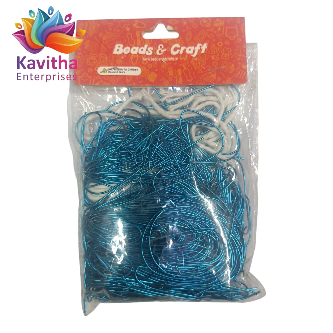 Flexible Smooth 1mm French Bullion Wires - Emerald Various Colors (Pack of 10 Grams) | Spring Dabka Copper Metallic Thread for Embroidery and Jewellery Making