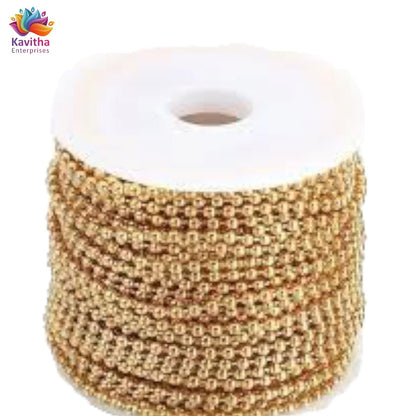 Ball Chain Gold 1.5mm & 2mm for Jewelry Making - Pack of 10 Meters, Decorating, Craft Work, Jewellery Making (Available in Packs of 5 & 10 Meters)