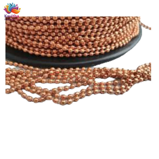 Ball Chain copper 1.5mm & 2mm for Jewelry Making - Pack of 10 Meters, Decorating, Craft Work, Jewellery Making (Available in Packs of 5 & 10 Meters)