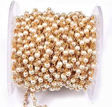 Aati Chain in Long Lasting Brass Wire 3 mm for Jewelry Making, Embellishing Handbags, Garments and DIY Projects pack of 1 meter