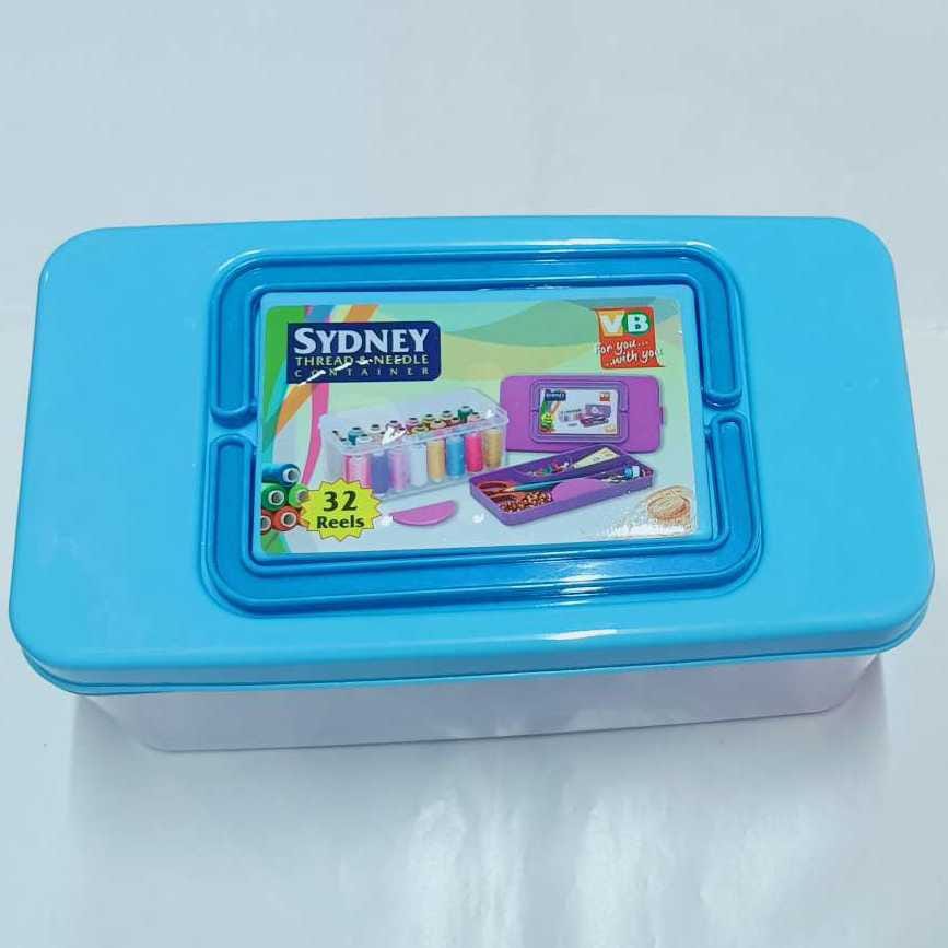 K.E Sewing kit storage container 32 reels space multipurpose threds box