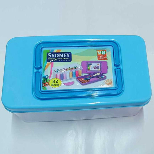 K.E Sewing kit storage container 32 reels space multipurpose threds box