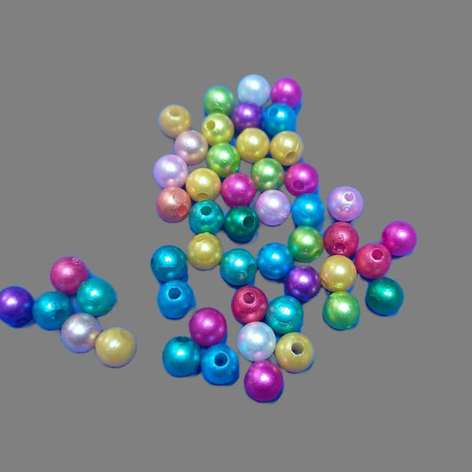 multi colour preal beads 6mm , 8 mm for craft pack of 50 gram