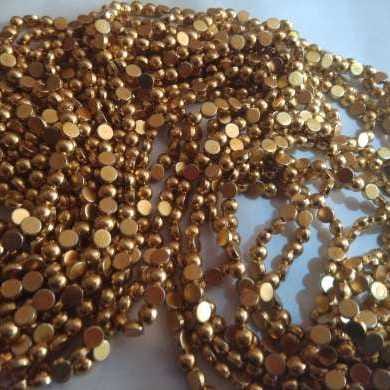 Half Gold Beads, 1 Bunch/ 15 Line