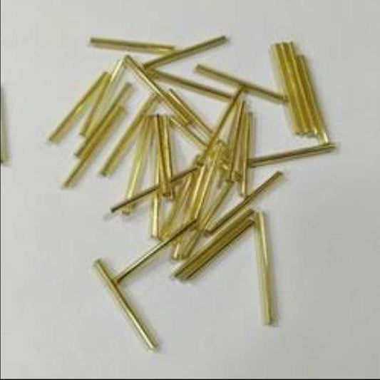 Glass Tube For Embroidery, Golden (1inch 2.50 cm )