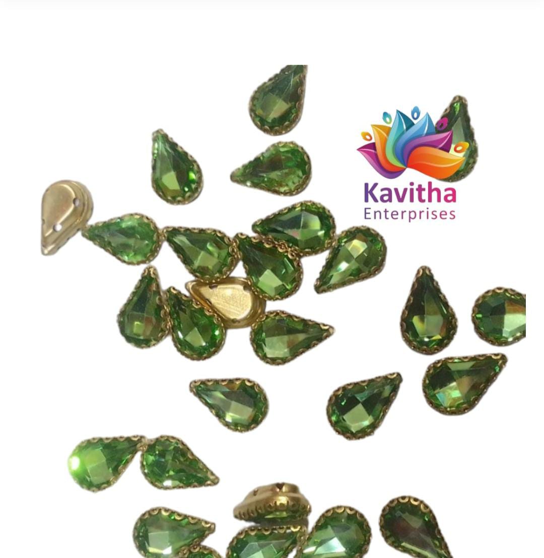 Jewellery Making, Thilak/Drop Shape Crystal Stone/Kundan 8x13mm (1 Piece)