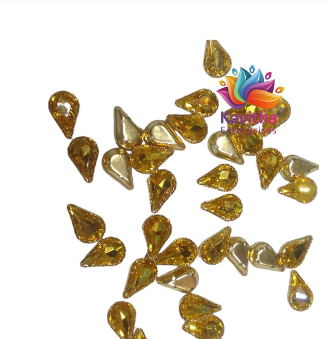 Jewellery Making, Thilak/Drop Shape Crystal Stone/Kundan 8x13mm (1 Piece)