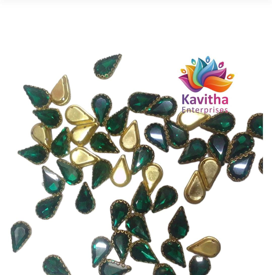 Jewellery Making, Thilak/Drop Shape Crystal Stone/Kundan 8x13mm (1 Piece)