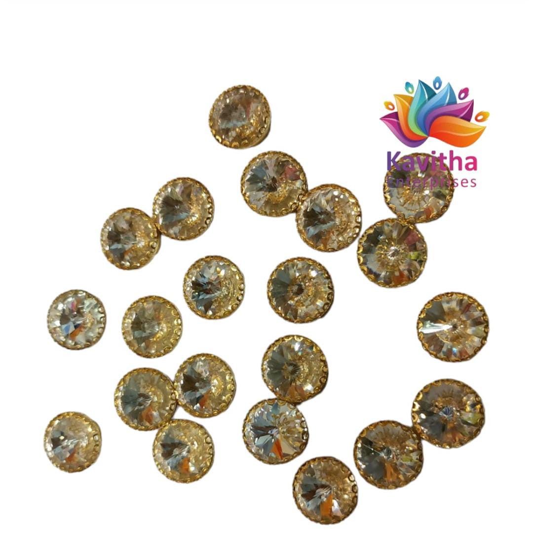 Jewellery Making, Thilak/Round Shape Crystal Stone/Kundan 8x13mm (1 Piece)