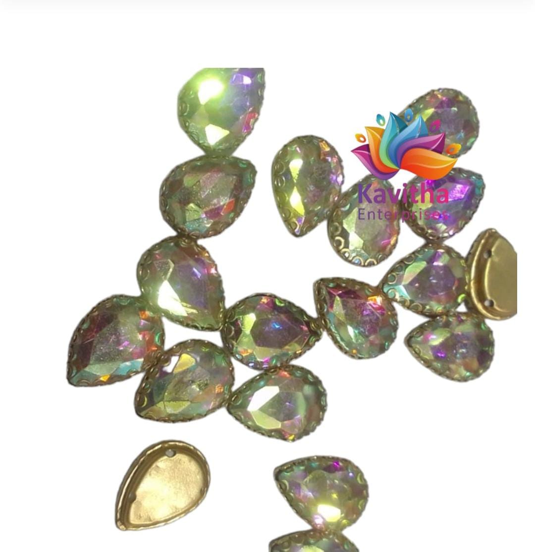 Jewellery Making, Thilak/Drop Shape Crystal Stone/Kundan 8x13mm (1 Piece)