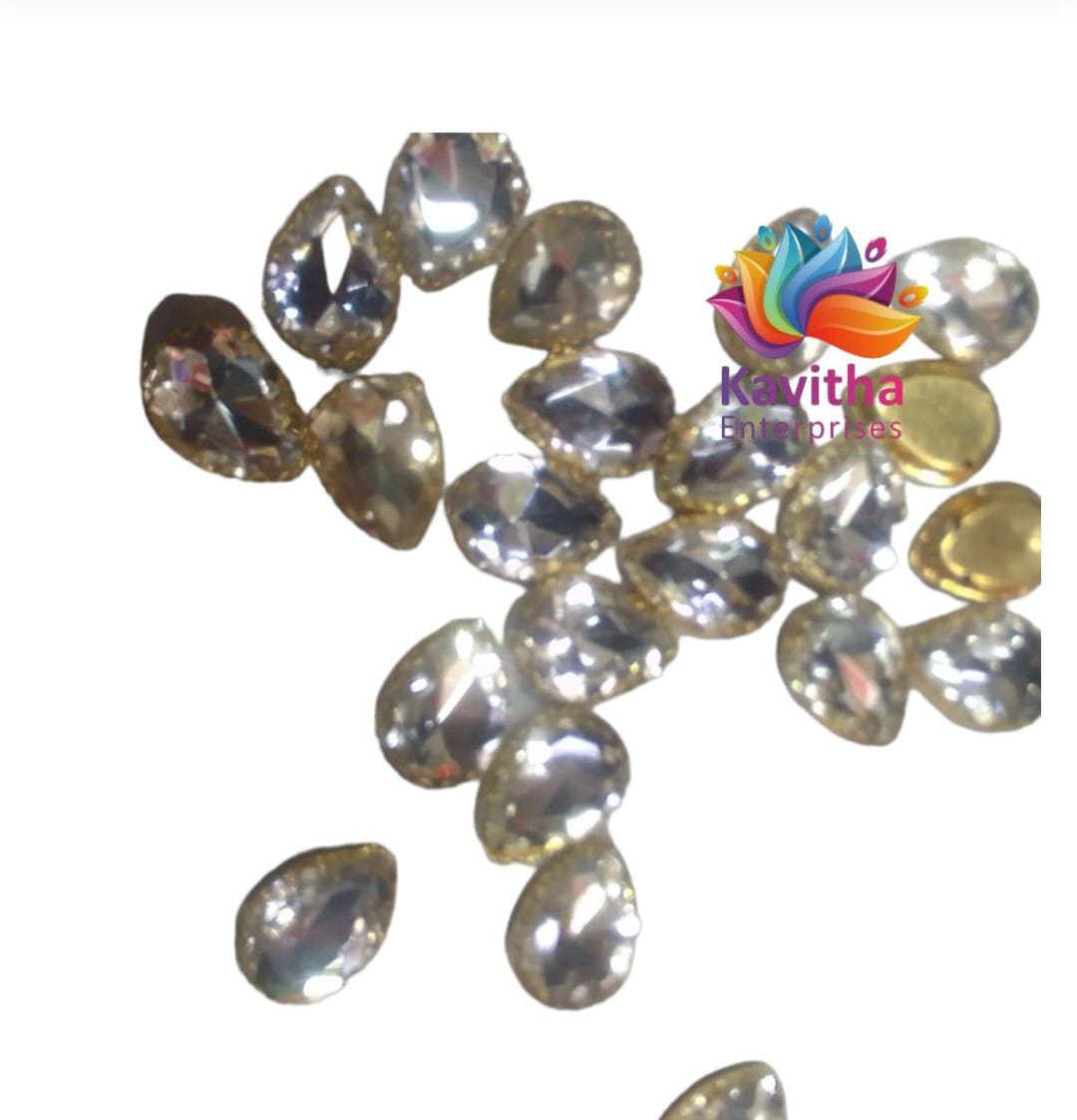 Jewellery Making, Thilak/Drop Shape Crystal Stone/Kundan 8x13mm (1 Piece)