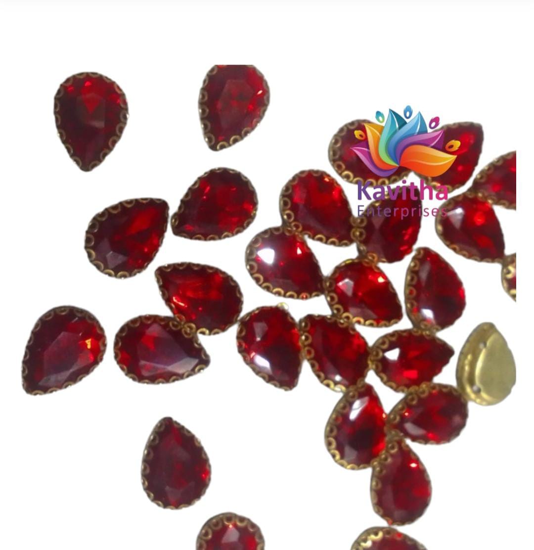 Jewellery Making, Thilak/Drop Shape Crystal Stone/Kundan 8x13mm (1 Piece)