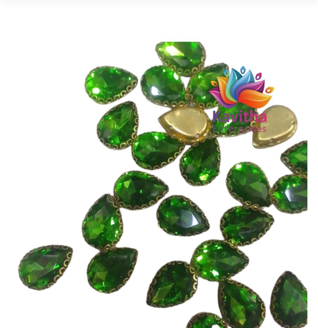 Jewellery Making, Thilak/Drop Shape Crystal Stone/Kundan 8x13mm (1 Piece)