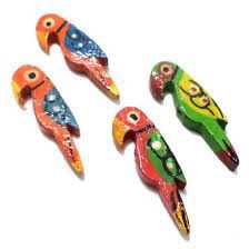 wooden parrot for saree kuchu, craft, torna, decoration etc. pack of 10 parrot