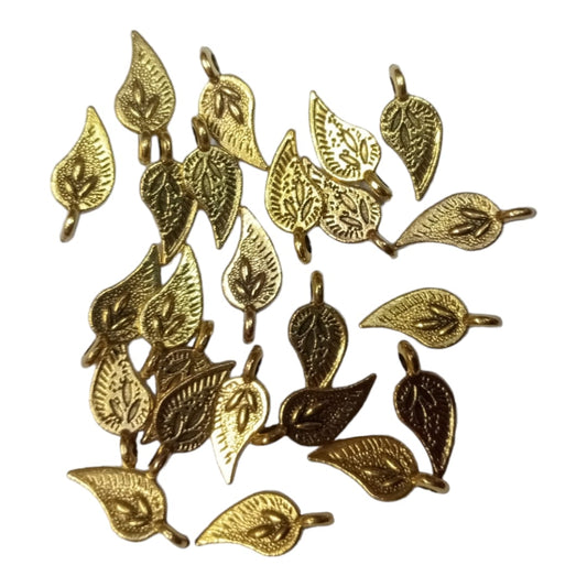 leaf desing , Antique Metal Gold Beads, For Jewelry ,Bracelet ,Necklace , Saree Tassels Making Sold By 40 Gram (Approx 60 Beads )