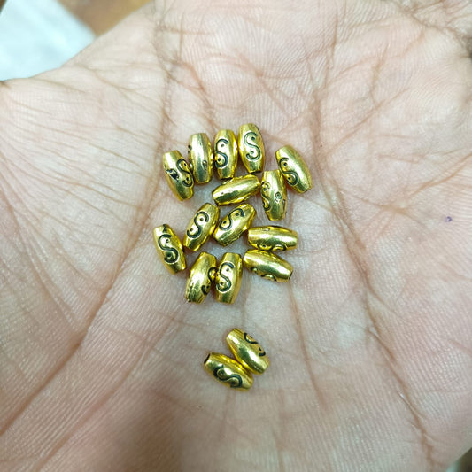 Antique Metal Gold Beads, For Jewelry ,Bracelet ,Necklace , Saree Tassels Making Sold By 40 Gram (Approx 108 Beads )