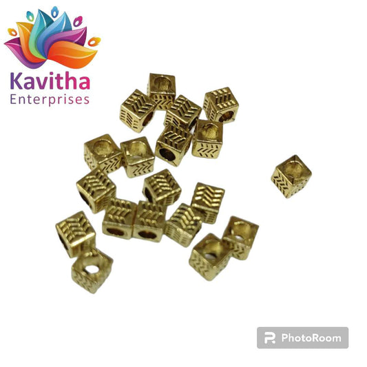 Antique Metal Gold Beads, For Jewelry ,Bracelet ,Necklace , Saree Tassels Making Sold By 40 Gram (Approx 100 Beads )