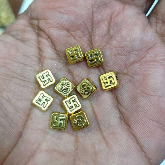 4MM, Antique Metal Gold Beads, For Jewelry ,Bracelet ,Necklace , Saree Tassels Making Sold By 40 Gram (Approx 52 Beads )