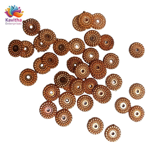 Coper Colour Plastic Beads For Saree Tassels , Saree Kuchu ,Craft ( 50 gram )