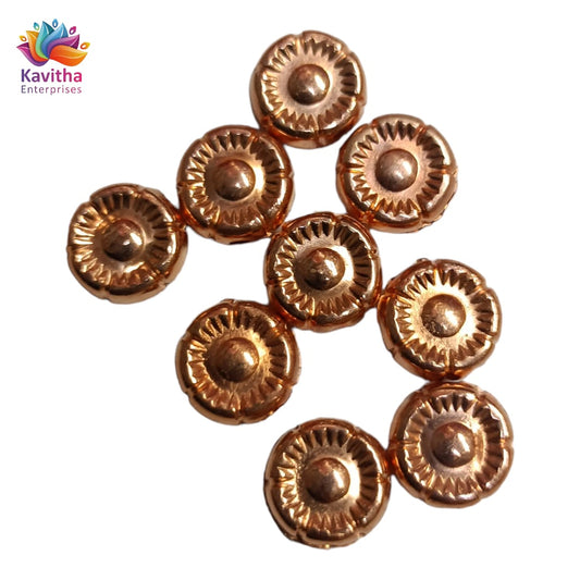 Round Coper Colour Plastic Beads For Saree Tassels , Saree Kuchu ,Craft ( 50 gram )