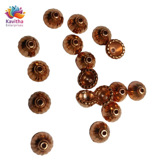 Coper Colour Plastic Beads For Saree Tassels , Saree Kuchu ,Craft ( 50 gram )