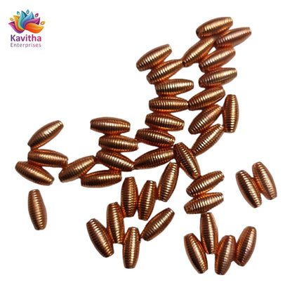 Coper Colour Plastic Beads For Saree Tassels , Saree Kuchu ,Craft ( 50 gram )