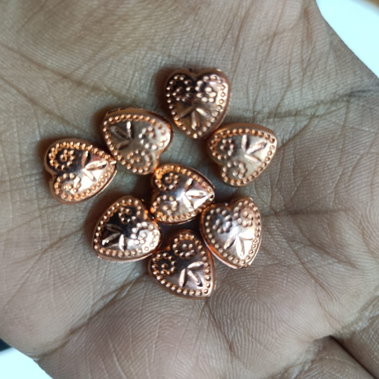 Heart shape Coper Colour Plastic Beads For Saree Tassels , Saree Kuchu ,Craft ( 50 gram )