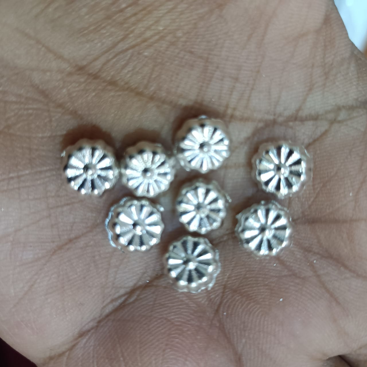 CCB Plastic Beads Silver Color For Saree Tassels / kuchu , Jewelry ,craft ( 25 grm )
