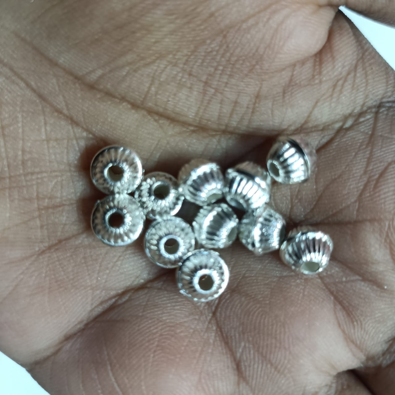 CCB Plastic Beads Silver Color For Saree Tassels / kuchu , Jewelry ,craft ( 25 grm )