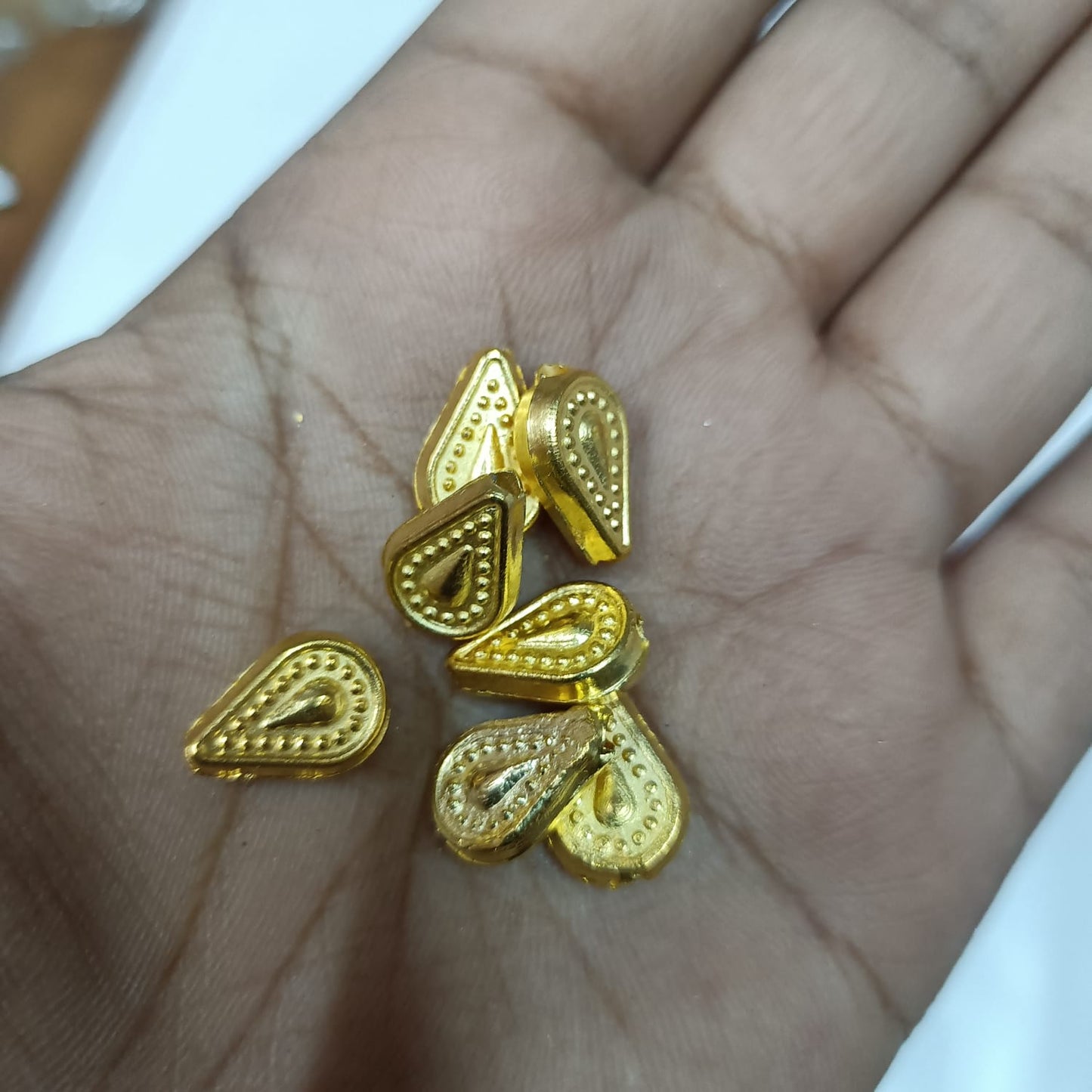 Bright Gold Plastic CCB Beads for Saree Tassels, Jewelry Making, and Embroidery (50g Pack)