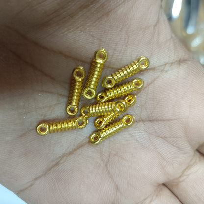 Bright Gold Plastic CCB Beads for Saree Tassels, Jewelry Making, and Embroidery (50g Pack)