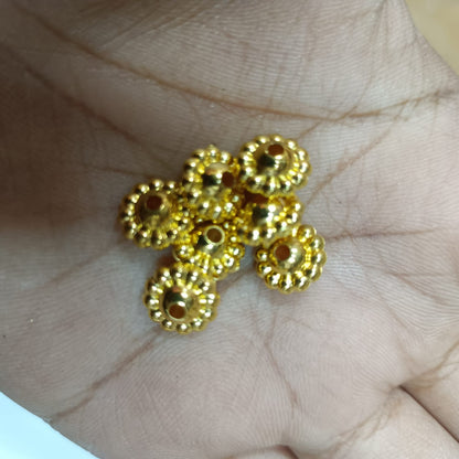 Bright Gold Plastic CCB Beads for Saree Tassels, Jewelry Making, and Embroidery (50g Pack)