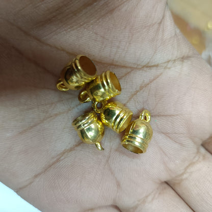 Bright Gold Plastic CCB Beads for Saree Tassels, Jewelry Making, and Embroidery (50g Pack)