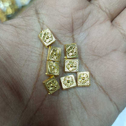 Bright Gold Plastic CCB Beads for Saree Tassels, Jewelry Making, and Embroidery (50g Pack)