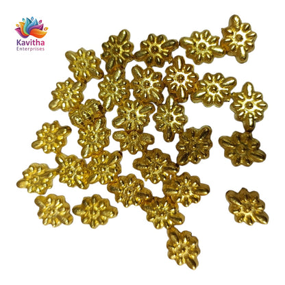 Bright Gold Plastic CCB Beads for Saree Tassels, Jewelry Making, and Embroidery (50g Pack)