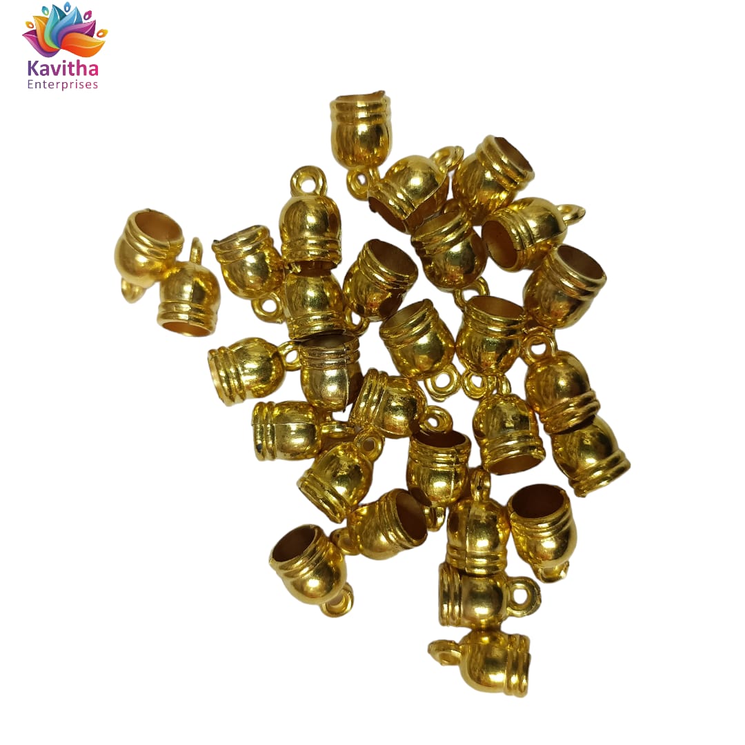 Bright Gold Plastic CCB Beads for Saree Tassels, Jewelry Making, and Embroidery (50g Pack)