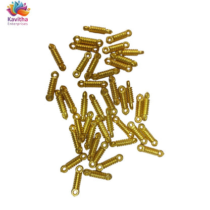 Bright Gold Plastic CCB Beads for Saree Tassels, Jewelry Making, and Embroidery (50g Pack)