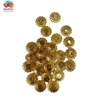 Bright Gold Plastic CCB Beads for Saree Tassels, Jewelry Making, and Embroidery (50g Pack)