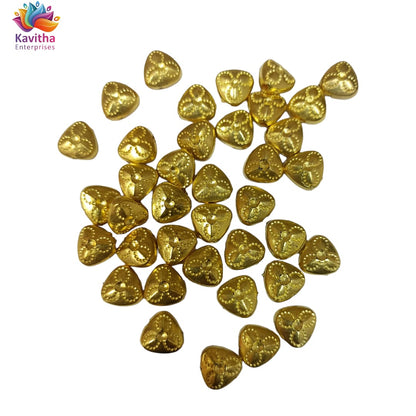 Bright Gold Plastic CCB Beads for Saree Tassels, Jewelry Making, and Embroidery (50g Pack)