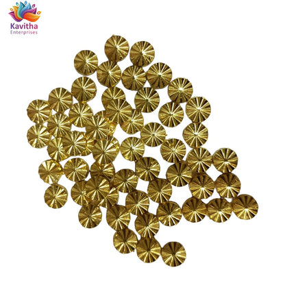 Bright Gold Plastic CCB Beads for Saree Tassels, Jewelry Making, and Embroidery (50g Pack)