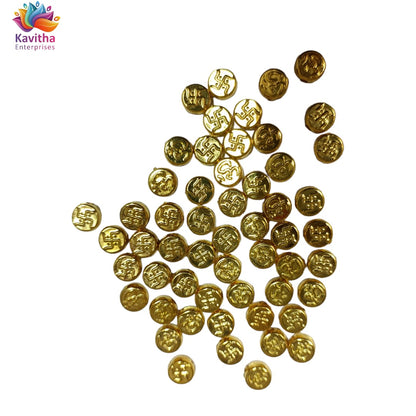 Bright Gold Plastic CCB Beads for Saree Tassels, Jewelry Making, and Embroidery (50g Pack)