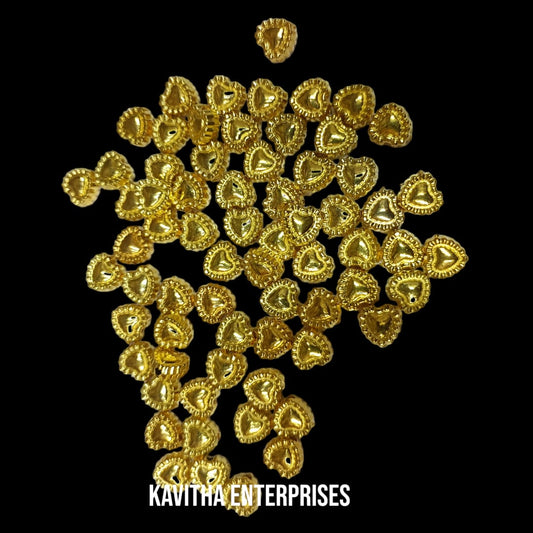 Bright Gold Plastic CCB Beads for Saree Tassels, Jewelry Making, and Embroidery (50g Pack)