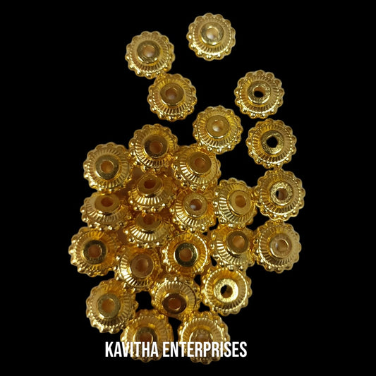 Bright Gold Plastic CCB Beads for Saree Tassels, Jewelry Making, and Embroidery (50g Pack)