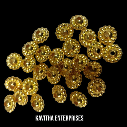 Bright Gold Plastic CCB Beads for Saree Tassels, Jewelry Making, and Embroidery (50g Pack)