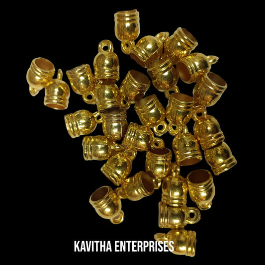 Bright Gold Plastic CCB Beads for Saree Tassels, Jewelry Making, and Embroidery (50g Pack)