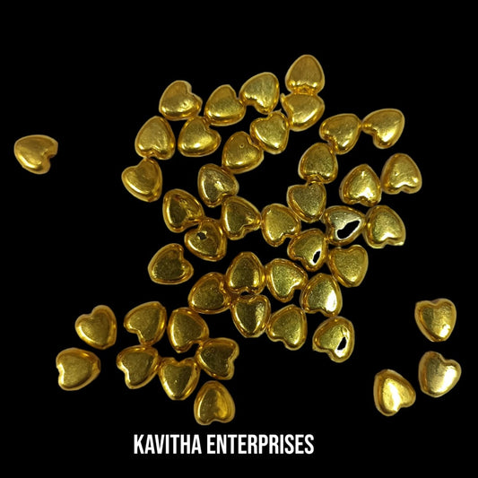 Bright Gold Plastic CCB Beads for Saree Tassels, Jewelry Making, and Embroidery (50g Pack)