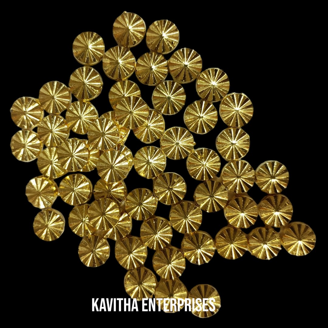 Bright Gold Plastic CCB Beads for Saree Tassels, Jewelry Making, and Embroidery (50g Pack)