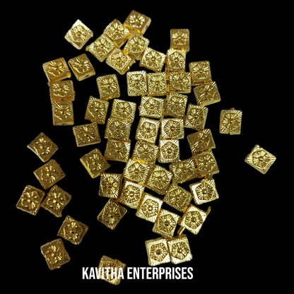 Bright Gold Plastic CCB Beads for Saree Tassels, Jewelry Making, and Embroidery (50g Pack)