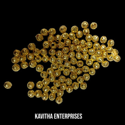 Bright Gold Plastic CCB Beads for Saree Tassels, Jewelry Making, and Embroidery (50g Pack)