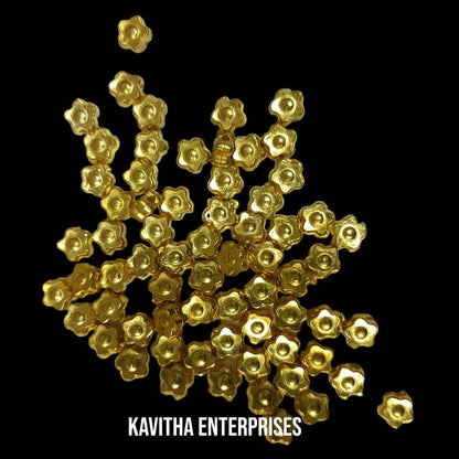 Bright Gold Plastic CCB Beads for Saree Tassels, Jewelry Making, and Embroidery (50g Pack)